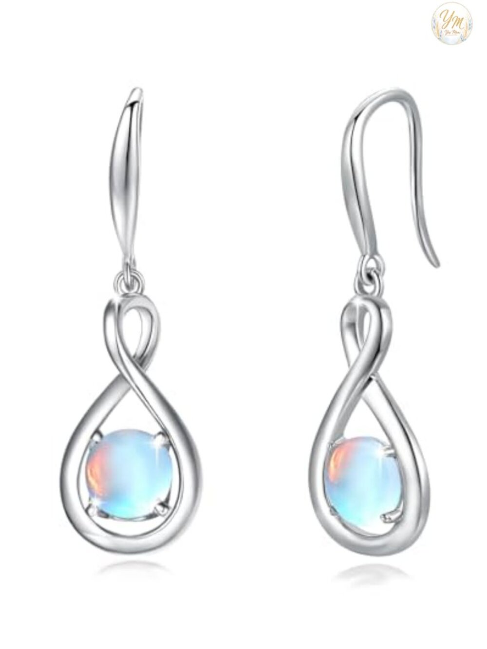 925 Sterling Silver Infinity Dangle Drop Earrings Gold Plated Hypoallergenic